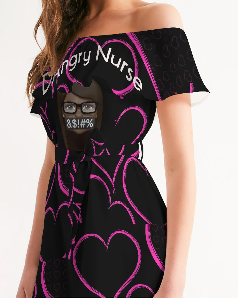 Angry hearts Women's Off-Shoulder Dress