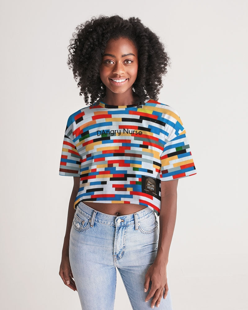 Angry Blocks Women's Lounge Cropped Tee