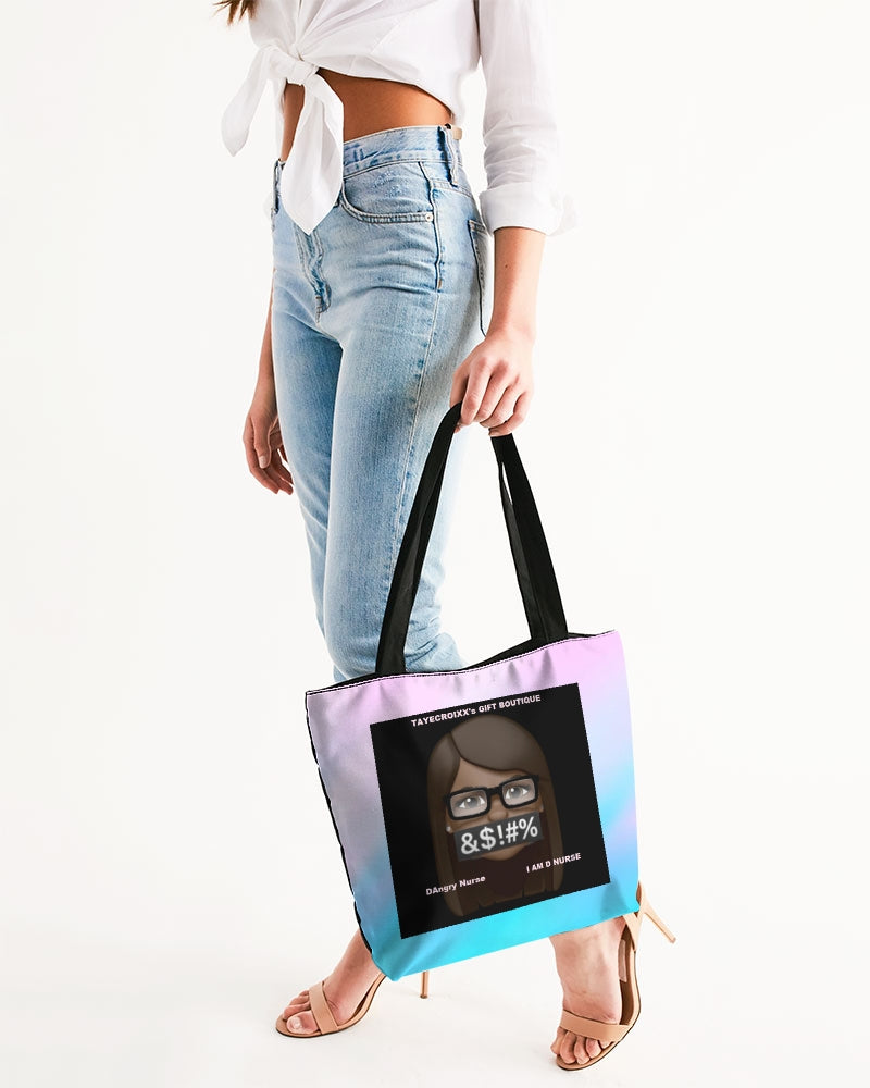 Angry Pastel Canvas Zip Tote