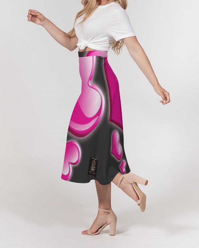 angry heartz Women's A-Line Midi Skirt