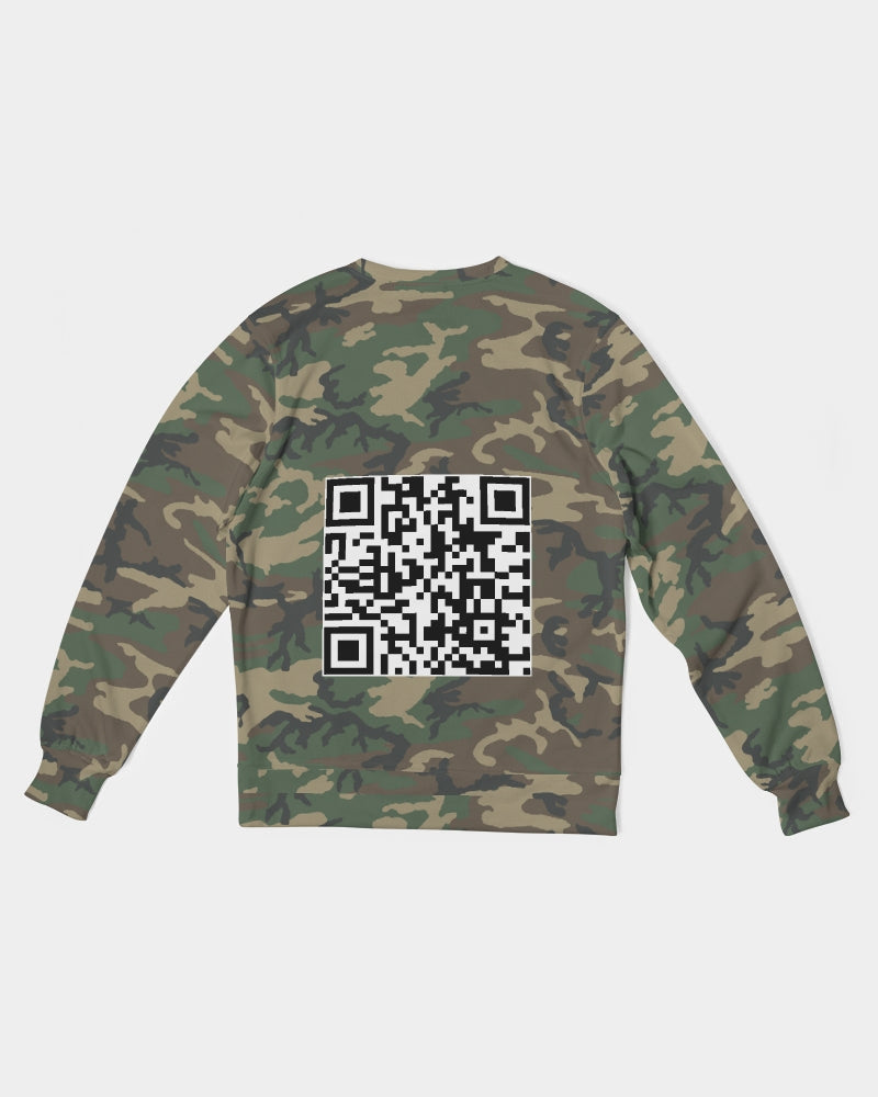 Brown-camo Men's Classic French Terry Crewneck Pullover