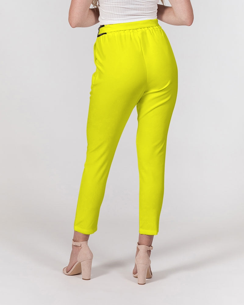 Angry Yellow Women's Belted Tapered Pants