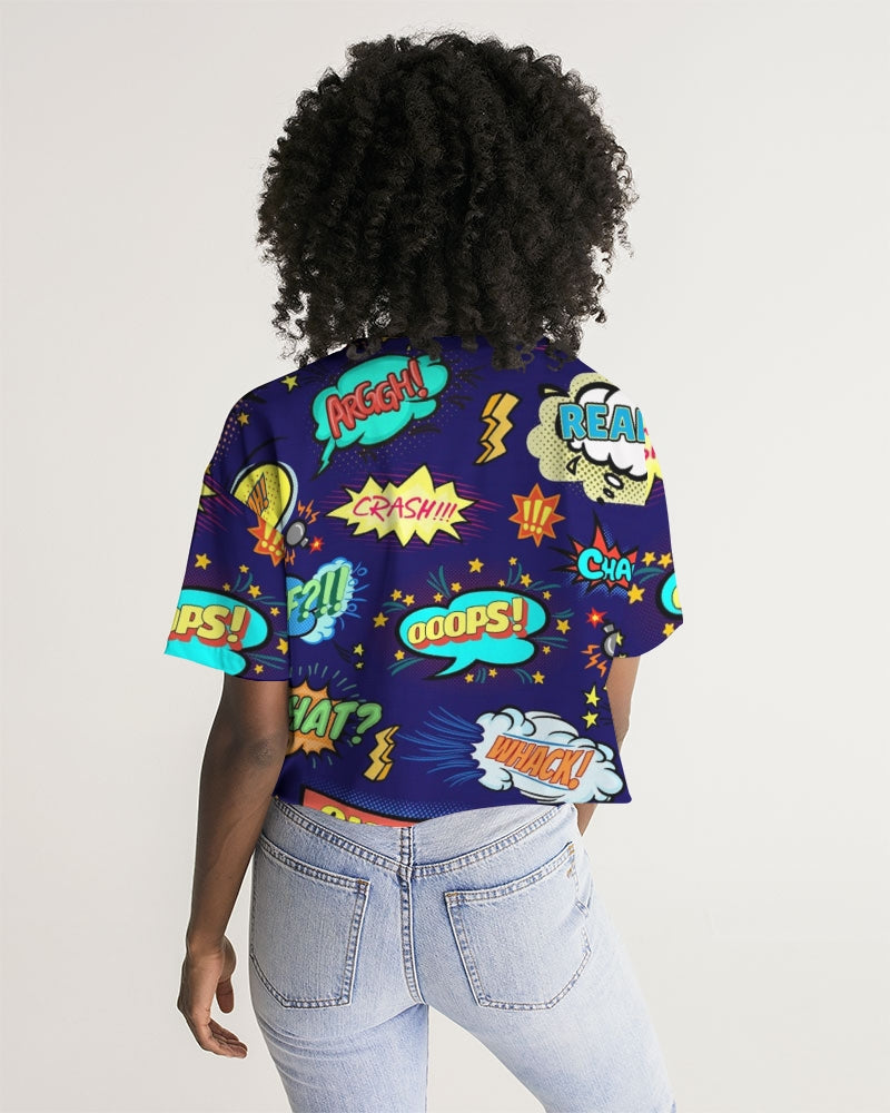 Angry Words Women's Lounge Cropped Tee