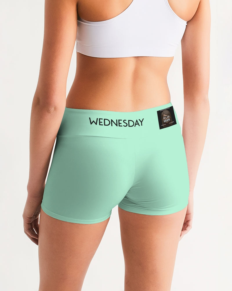 Angry pastel green Women's Mid-Rise Yoga Shorts