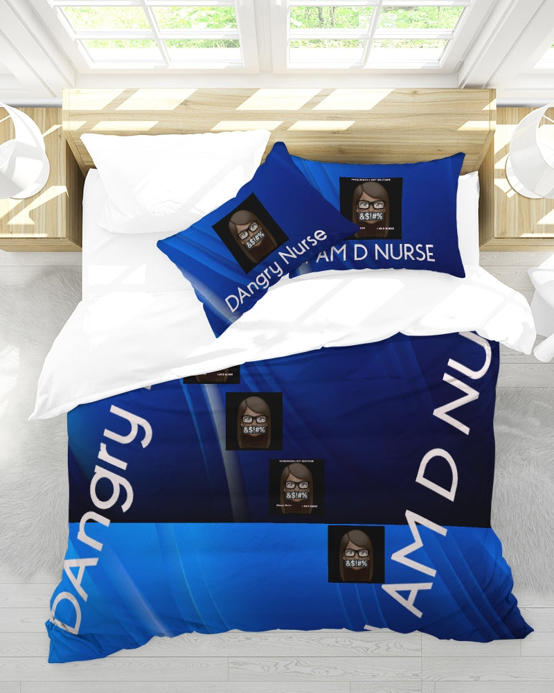Angry  Blue King Duvet Cover Set