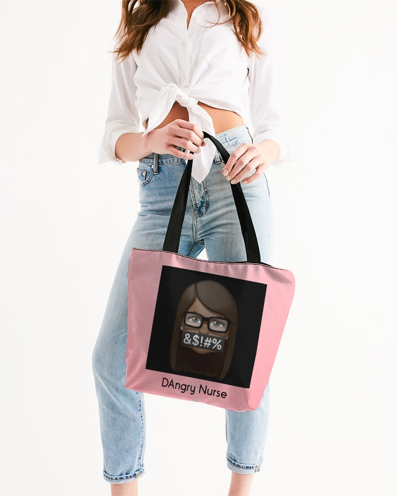 Angry Pink Canvas Zip Tote