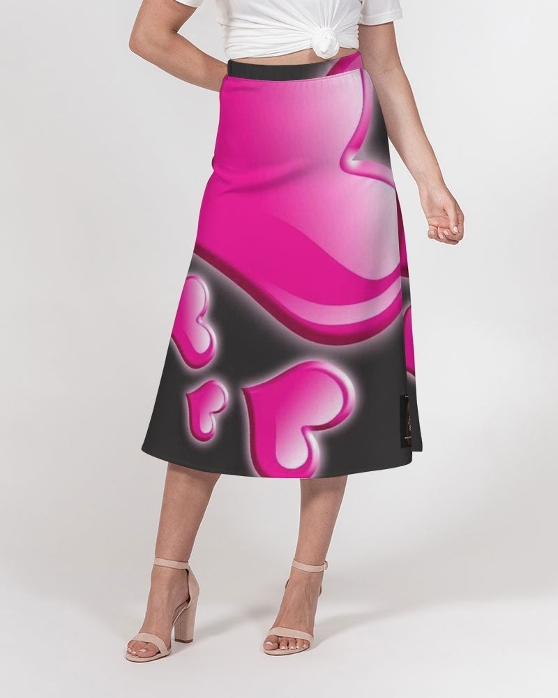 angry heartz Women's A-Line Midi Skirt