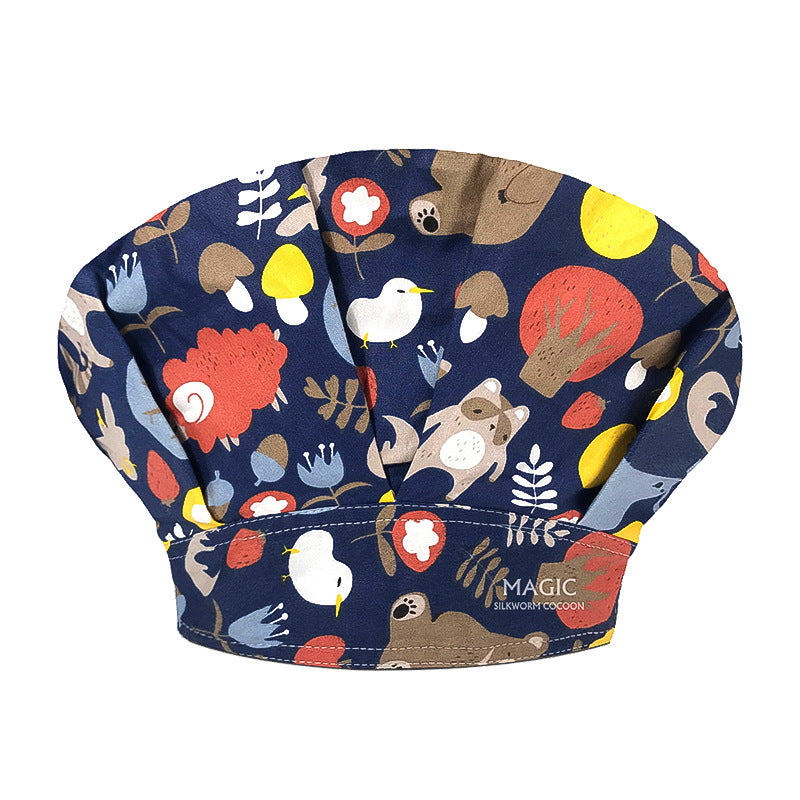 Printed Cute Little Animal Nurse Hat