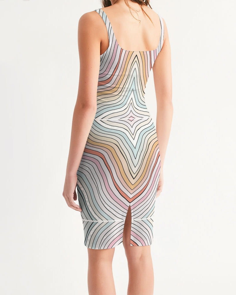 Angry waves Women's Midi Bodycon Dress