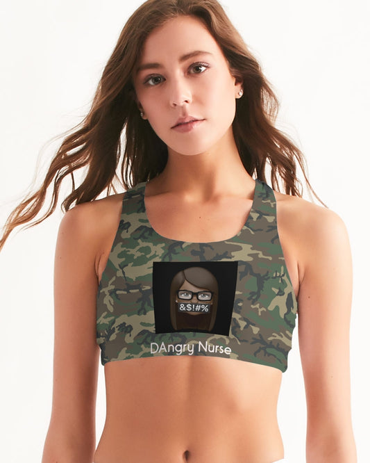 Brown-camo Women's Seamless Sports Bra
