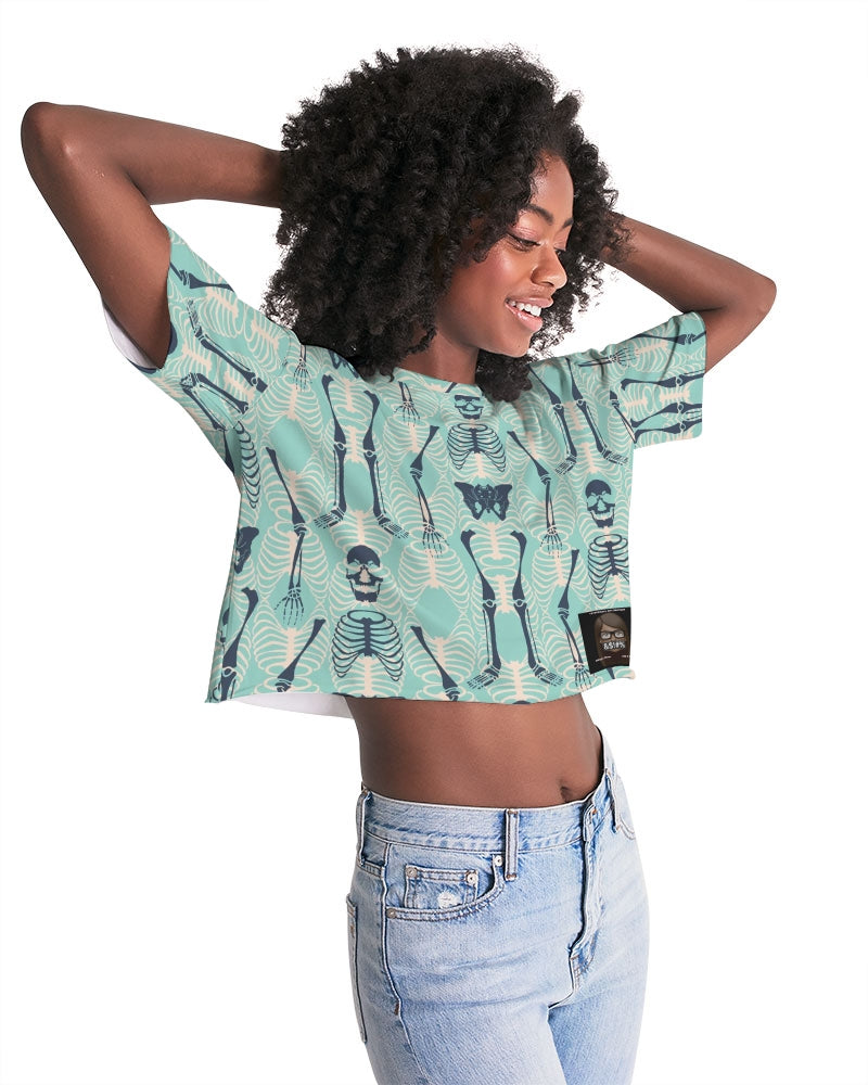 ANGRY SKELeton Women's Lounge Cropped Tee