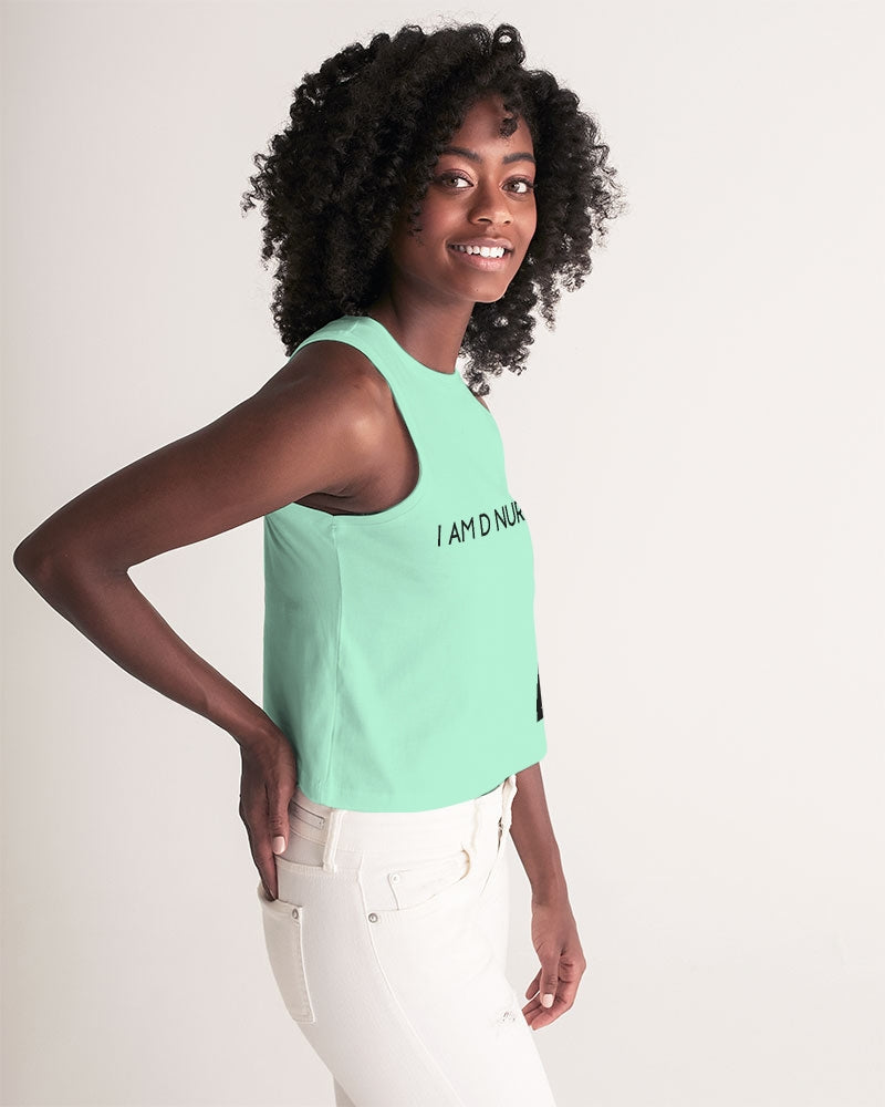 Angry pastel green Women's Cropped Tank