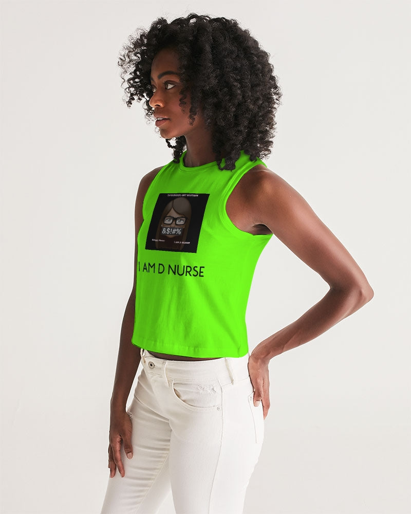 neon green Women's Cropped Tank