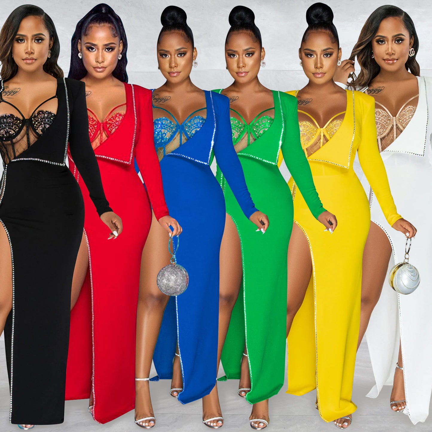 Women's Solid Color Irregular Long Sleeve Jumpsuit