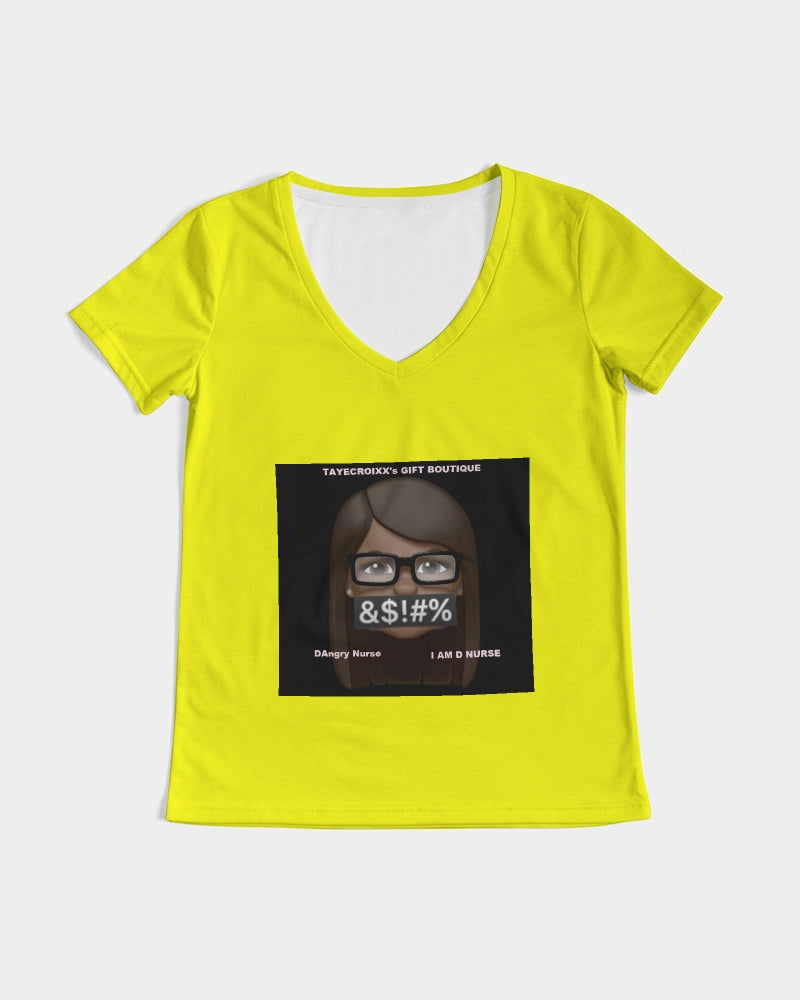 Angry Yellow Women's V-Neck Tee