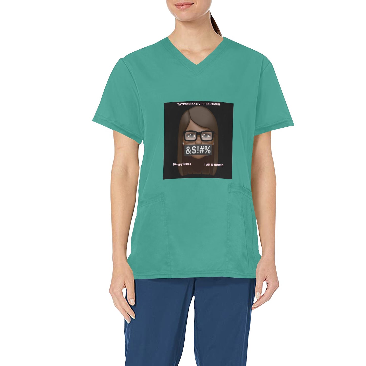 I AM D NURSE Scrub top