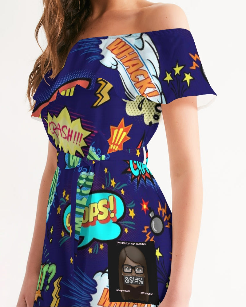 Angry Words Women's Off-Shoulder Dress