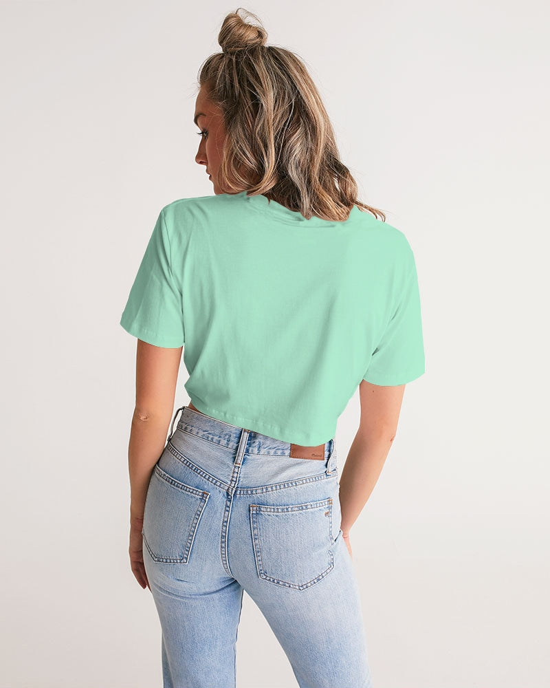 Angry pastel green Women's Twist-Front Cropped Tee