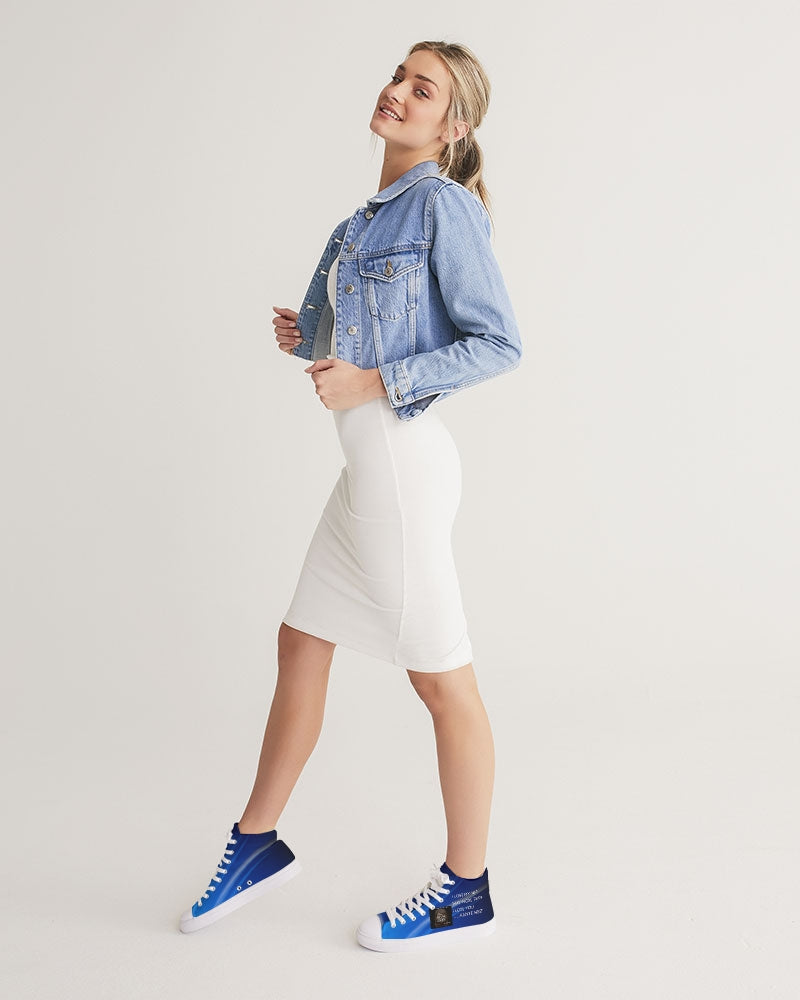 Angry  Blue Women's Hightop Canvas Shoe