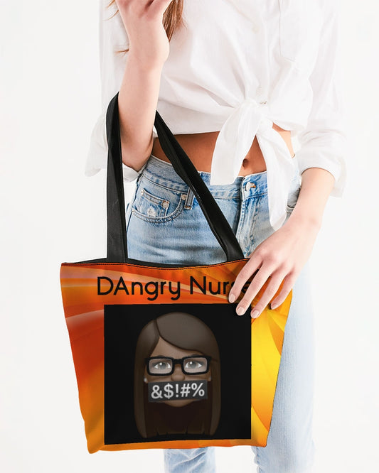 angry orange Canvas Zip Tote
