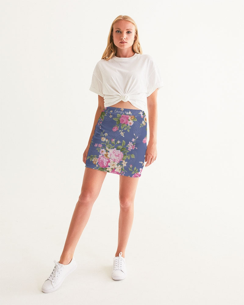 Angry pink flowers Women's Mini Skirt