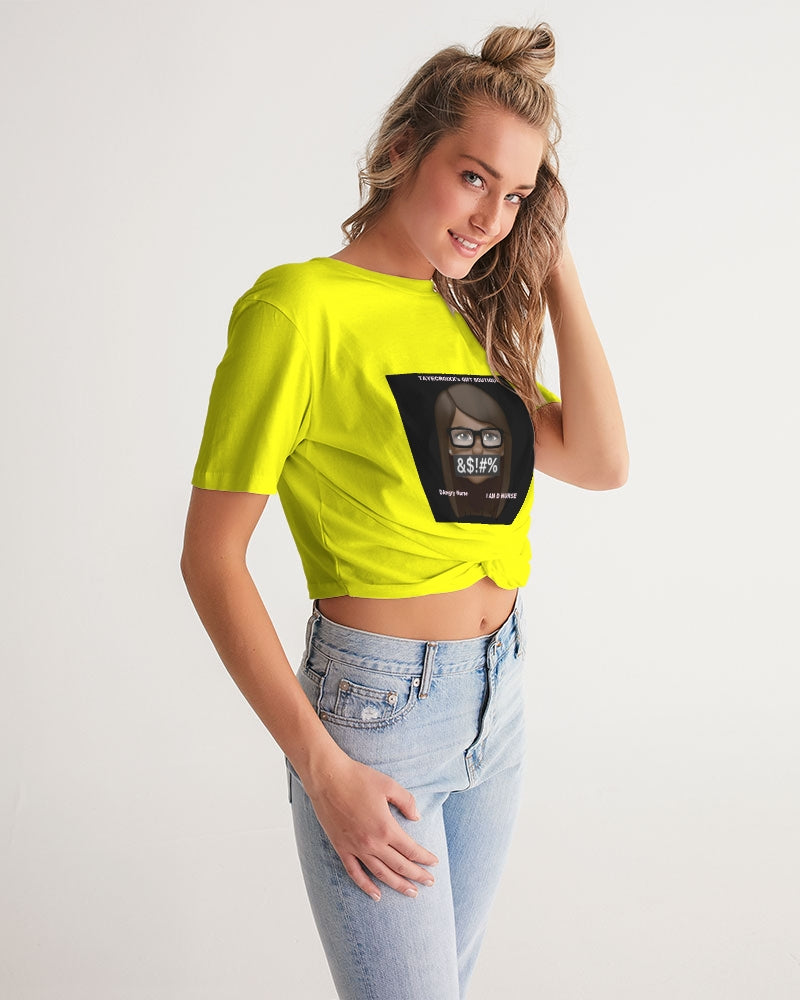 Angry Yellow Women's Twist-Front Cropped Tee