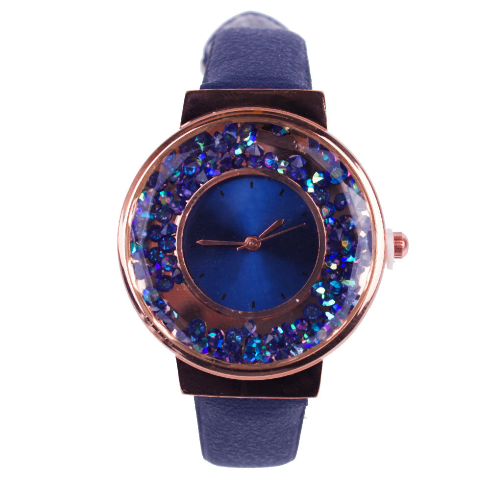 Hand Quicksand Diamond Chain Ladies Watch Set