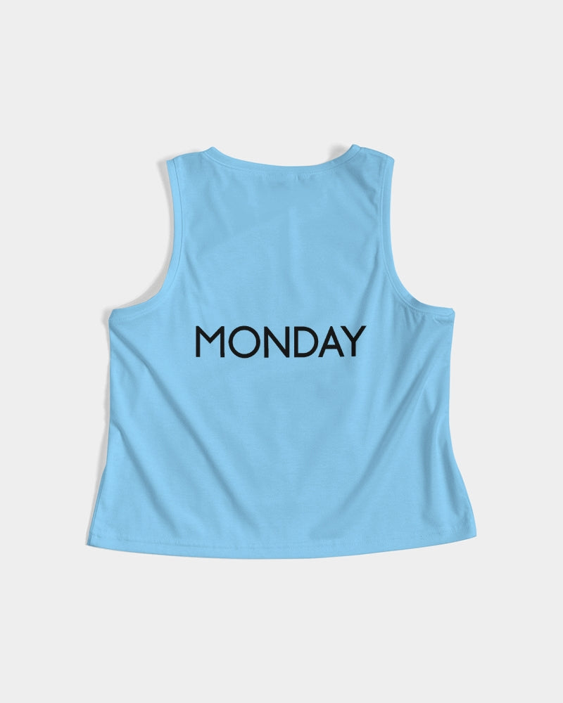 Angry pastel blue Women's Cropped Tank