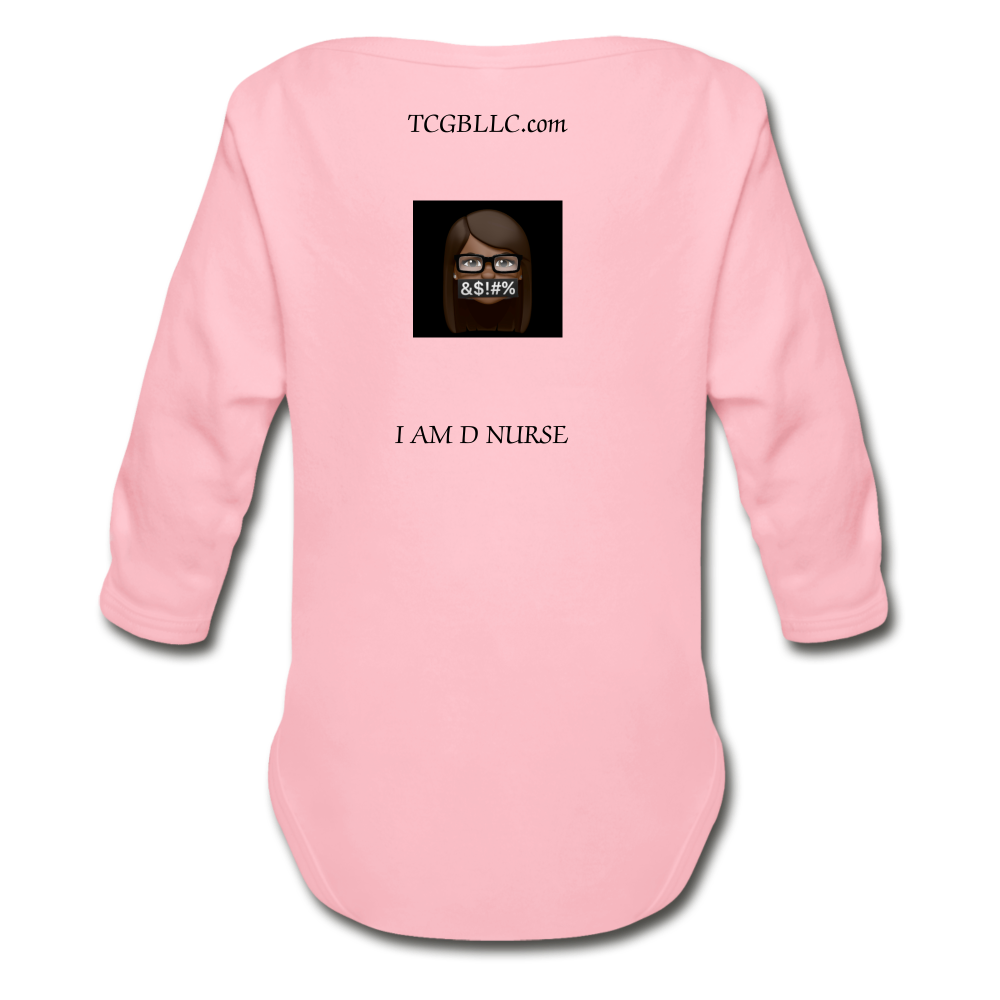 Organic Long Sleeve Baby Bodysuit - light pink